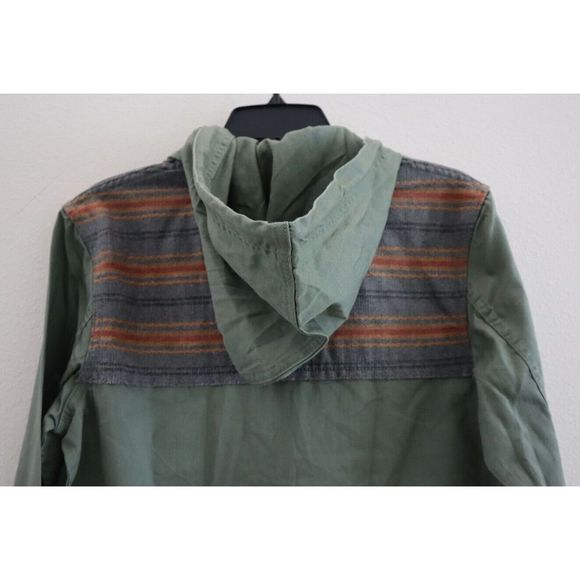 Roxy ARJJK03056 Women's Sz S Green Boho Full Zip Hooded Parka Jacket $80 - Picture 4 of 12